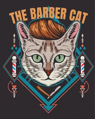 Barber Cat Illustration paint by number