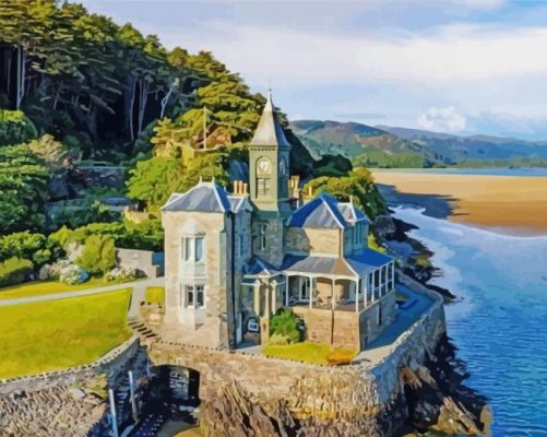 Barmouth Clock Tower Building paint by number