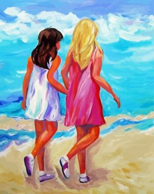 Besties On The Beach Art paint by number