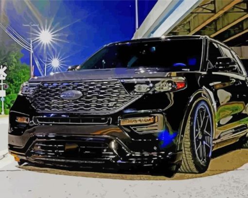 Black Ford Explorer paint by number