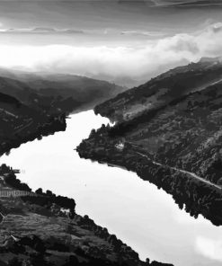 Black And White Douro Valley paint by number