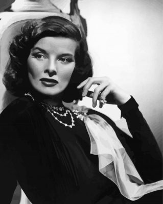 Black And White Katharine Hepburn paint by number