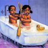 Black Kids Taking A Bath paint by number
