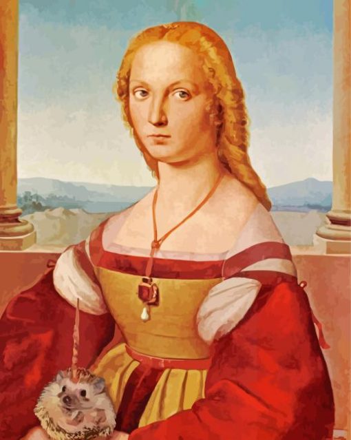 Blonde Woman And Hedgehog paint by number