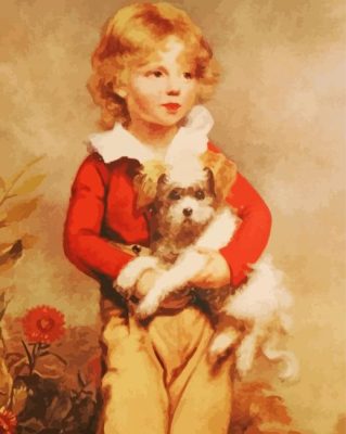 Boy And Puppy paint by number