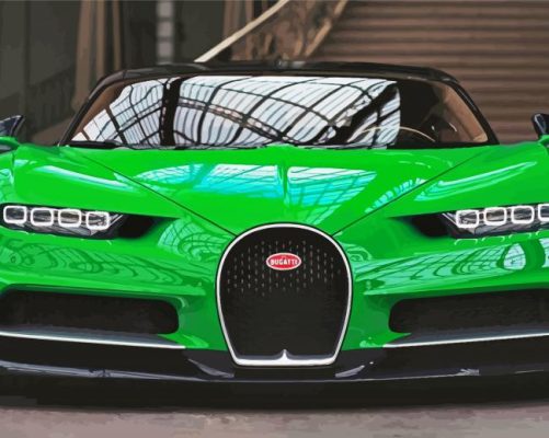 Bugatti Green Car paint by number