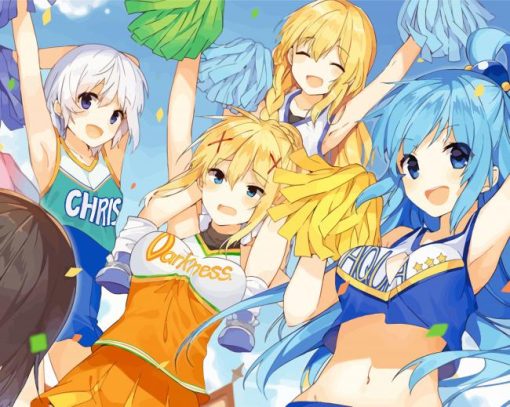 Cheerleaders Anime Girls paint by number
