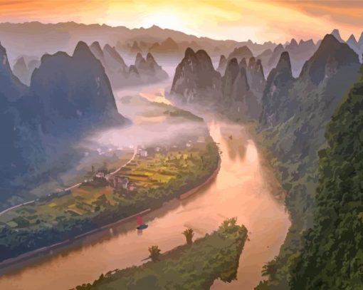 China Landscape paint by number