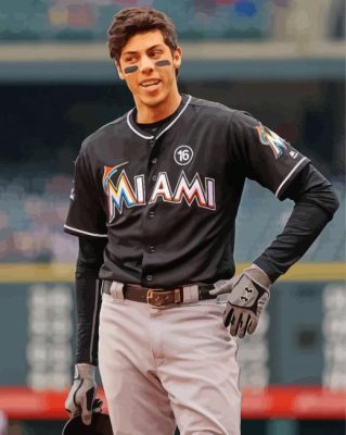 Christian Yelich Baseball Player paint by number