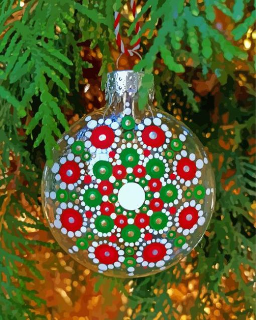 Christmas Mandala Ornament paint by number