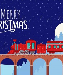 Christmas Train Illustration paint by number