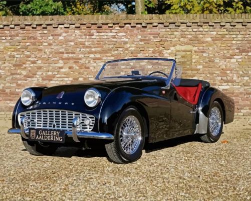 Classic Black Triumph Tr3 Car paint by number