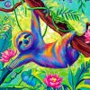 Colourful Sloth Hanging paint by number
