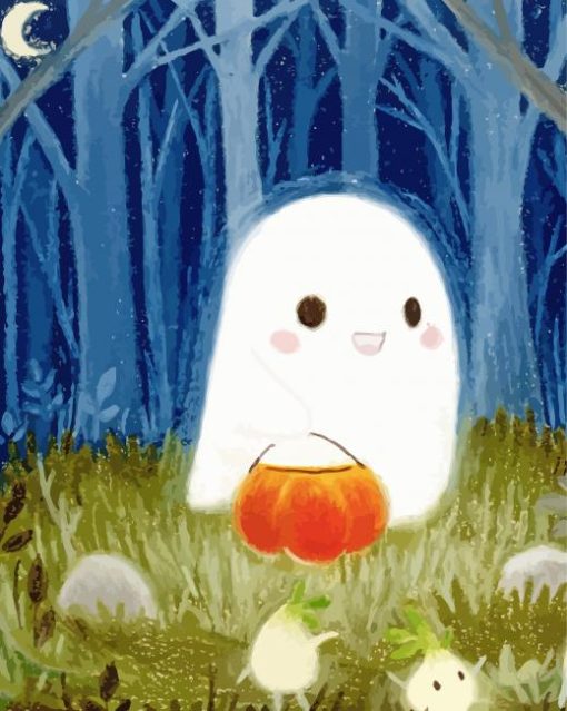 Cute Halloween Ghost paint by number