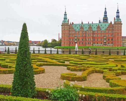 Denmark Frederiksborg Castle paint by number