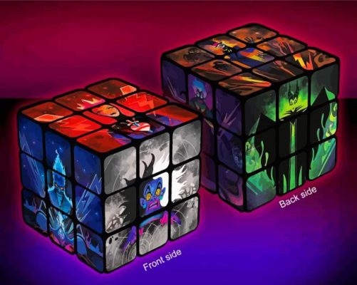 Disney Villains Rubiks Cubes paint by number