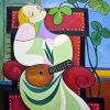Dreaming Woman With Mandolin paint by number