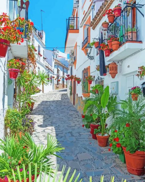 Estepona Alley In Spain paint by number