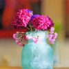 Flowers Blue Mason Jar paint by number
