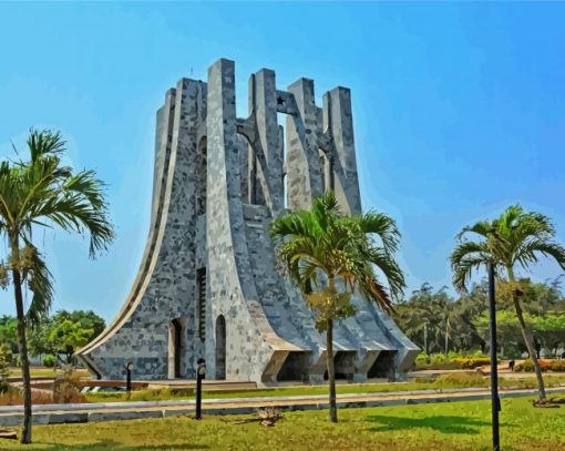 Ghana Kwame Nkrumah Mausoleum paint by number