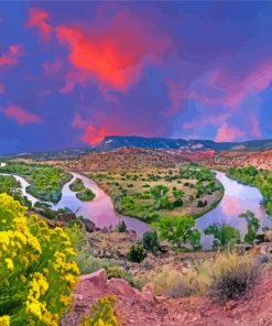 Ghost Ranch In New Mexico At Sunset paint by number