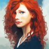 Girl In Red Curls paint by number