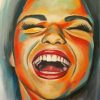 Girl Laughing Art paint by number