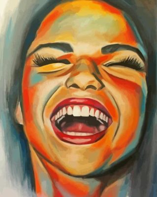 Girl Laughing Art paint by number