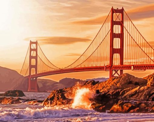 Golden Gate Bridge San Francisco paint by number