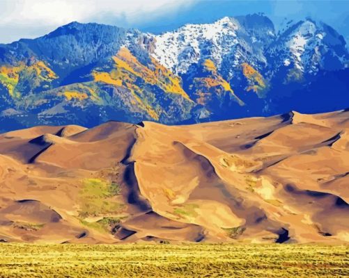 Great Sand Dunes Landscape paint by number