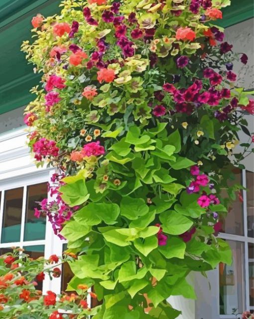 Hanging Basket Art paint by number