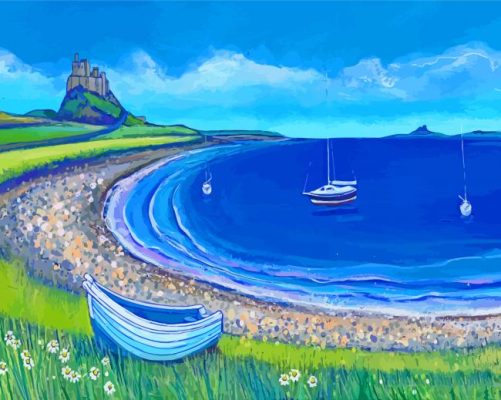 Holy Island Of Lindisfarne Boats Art paint by number