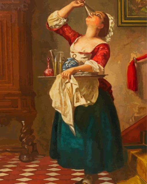 Housemaid Drinking paint by number