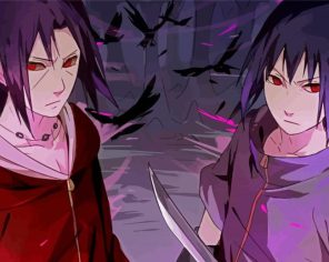 Itachi And Sasuke Naruto Anime Paint By Numbers - Paintings by Numbers