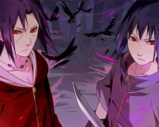 Itachi And Sasuke Naruto Anime paint by number