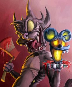 Itchy And Scratchy Animation paint by number