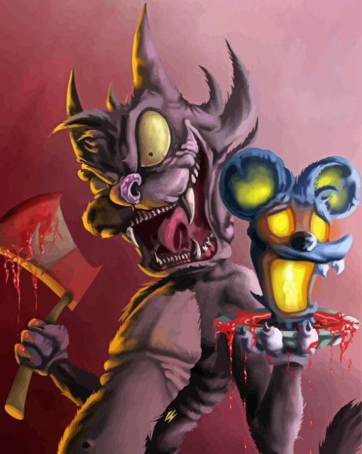 Itchy And Scratchy Animation paint by number