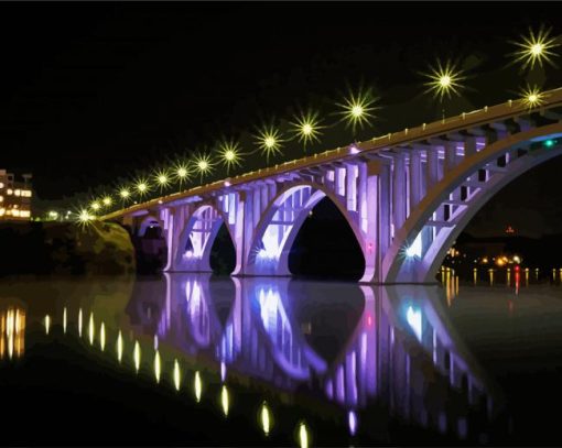 Knoxville Bridge At Night paint by number