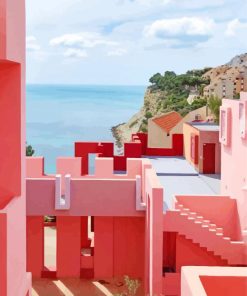 La Muralla Roja Building In Calpe Paint by number