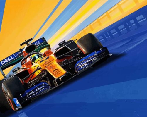 Lando Norris F1 Car Illustration paint by number