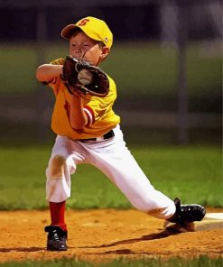 Little Boy Playing Baseball paint by number
