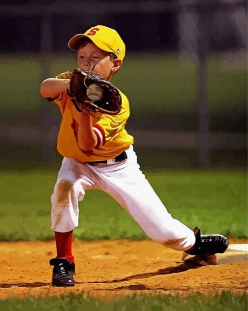 Little Boy Playing Baseball paint by number