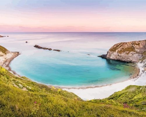 Lulworth Cove Seascape paint by number