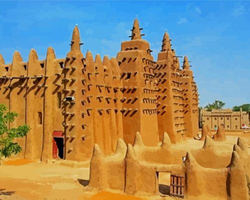 Mali Djenne Mosque paint by number