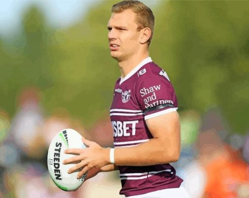 Manly Warringah Sea Eagles Rugby League Player paint by number