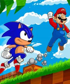 Mario And Sonic Game Characters paint by number