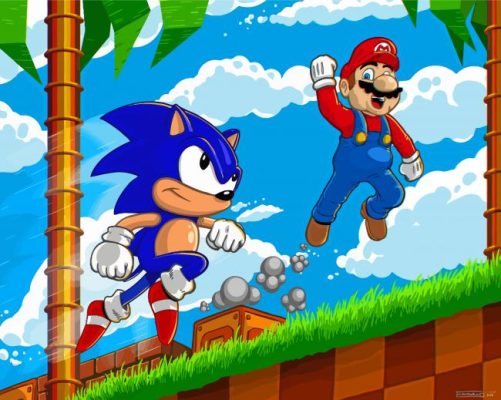 Mario And Sonic Game Characters paint by number