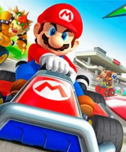 Mario Kart Video Game paint by number