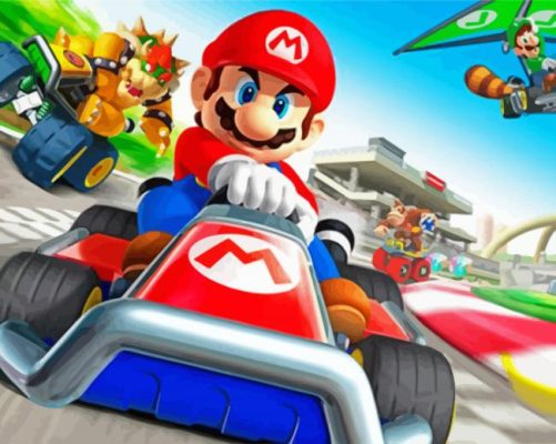 Mario Kart Video Game paint by number