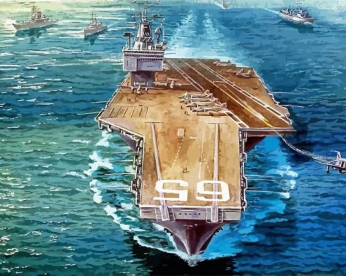 Military Ships Uss Enterprise paint by number